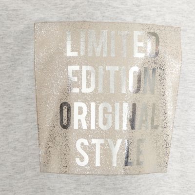 Girls grey limited edition print t-shirt